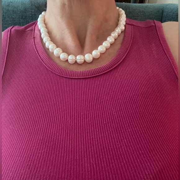 24" AAA 8-9MM SOUTH SEA NATURAL White BAROQUE PEARL NECKLACE 14K GOLD REAL - Picture 3 of 3